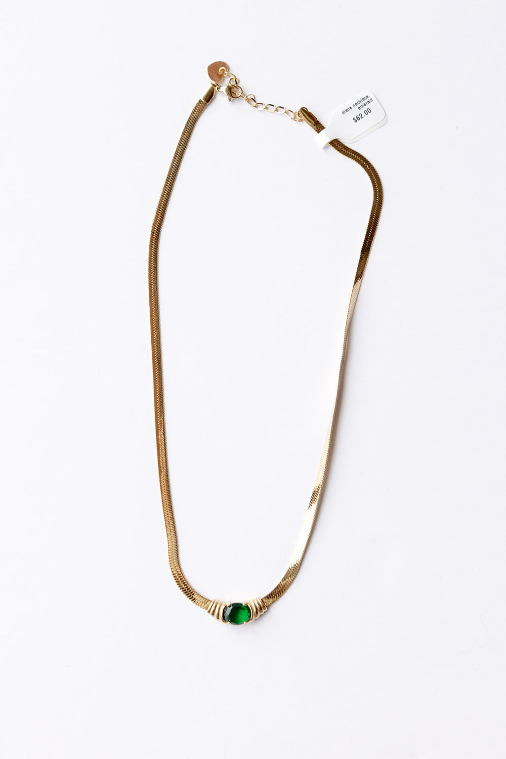 mode, diana necklace, emerald