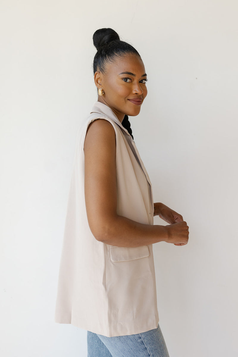 mode, saylor sleeveless blazer vest