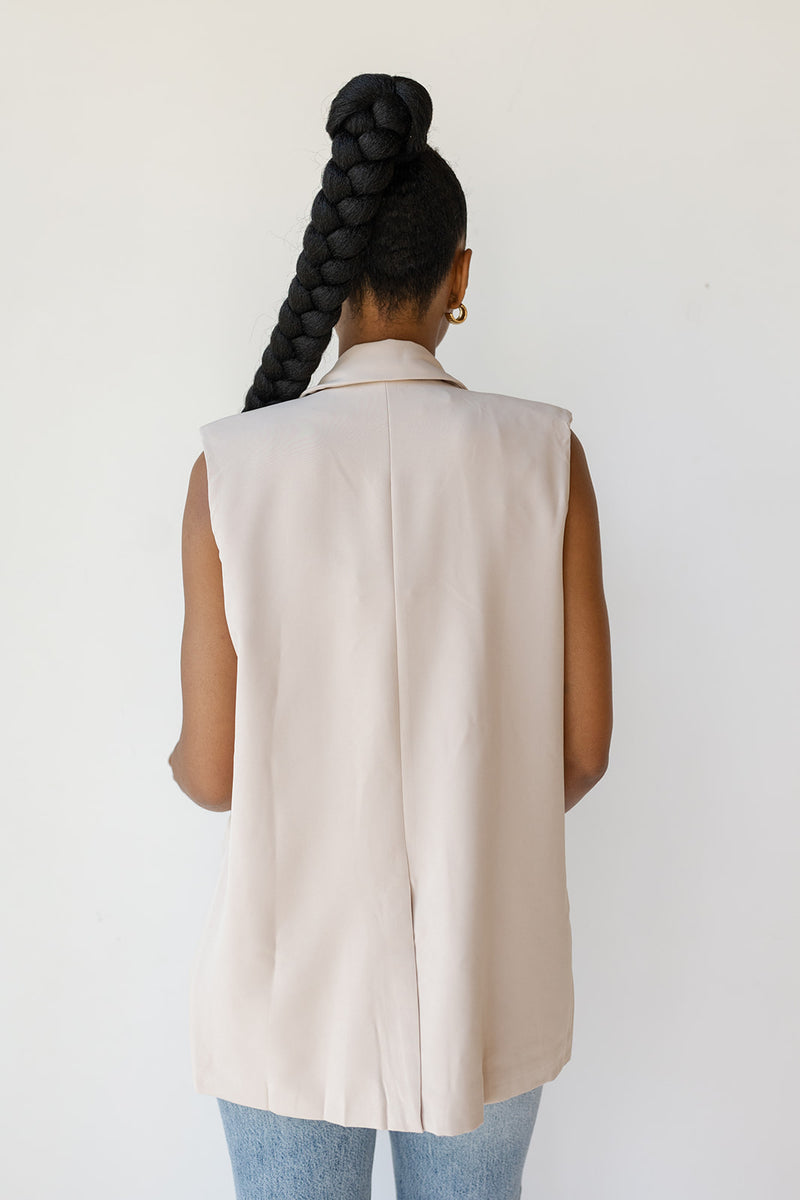 mode, saylor sleeveless blazer vest