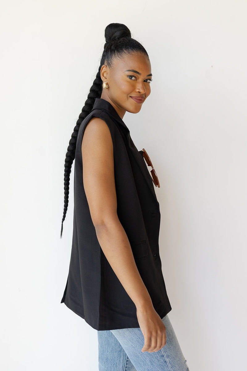 mode, saylor sleeveless blazer vest
