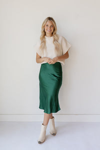mode, alexia silk satin skirt