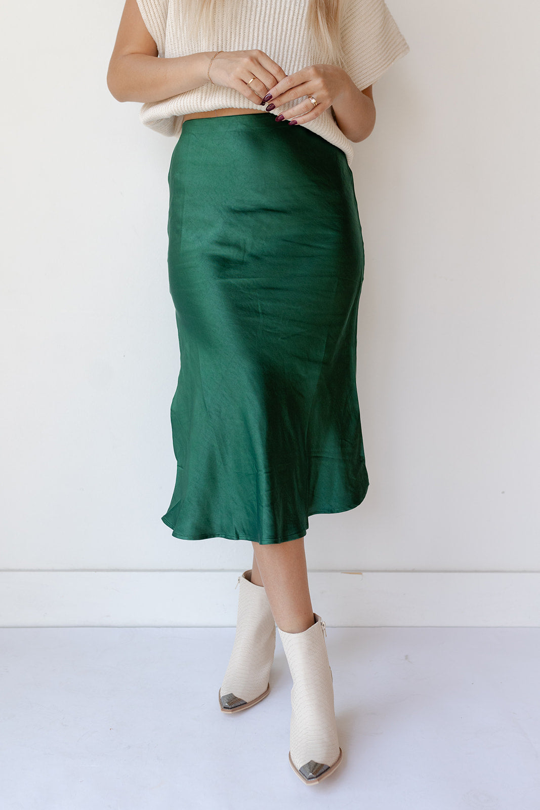 mode, alexia silk satin skirt