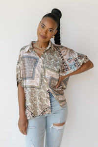 mode, calliope print blouse
