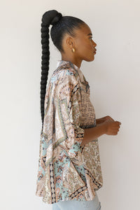 mode, calliope print blouse