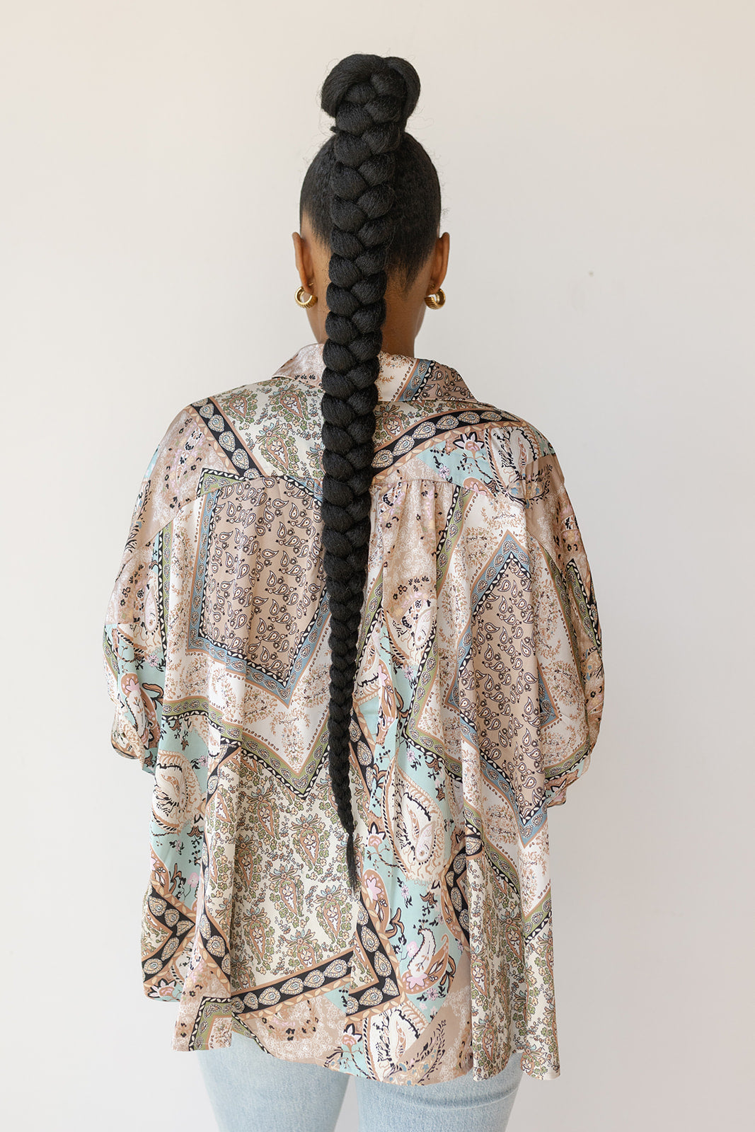 mode, calliope print blouse