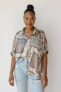 mode, calliope print blouse