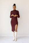 mode, scarlet midi turtleneck dress