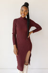 mode, scarlet midi turtleneck dress