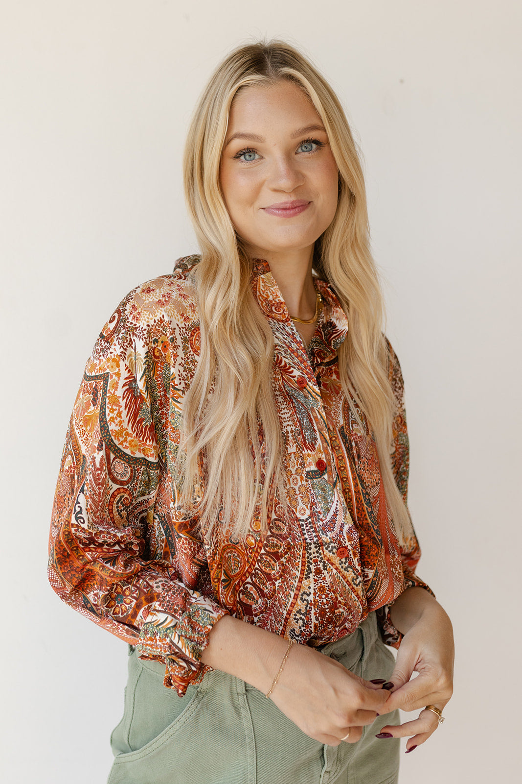 mode, bella satin blouse