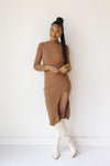 mode, scarlet midi turtleneck dress