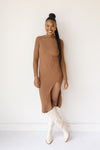 mode, scarlet midi turtleneck dress