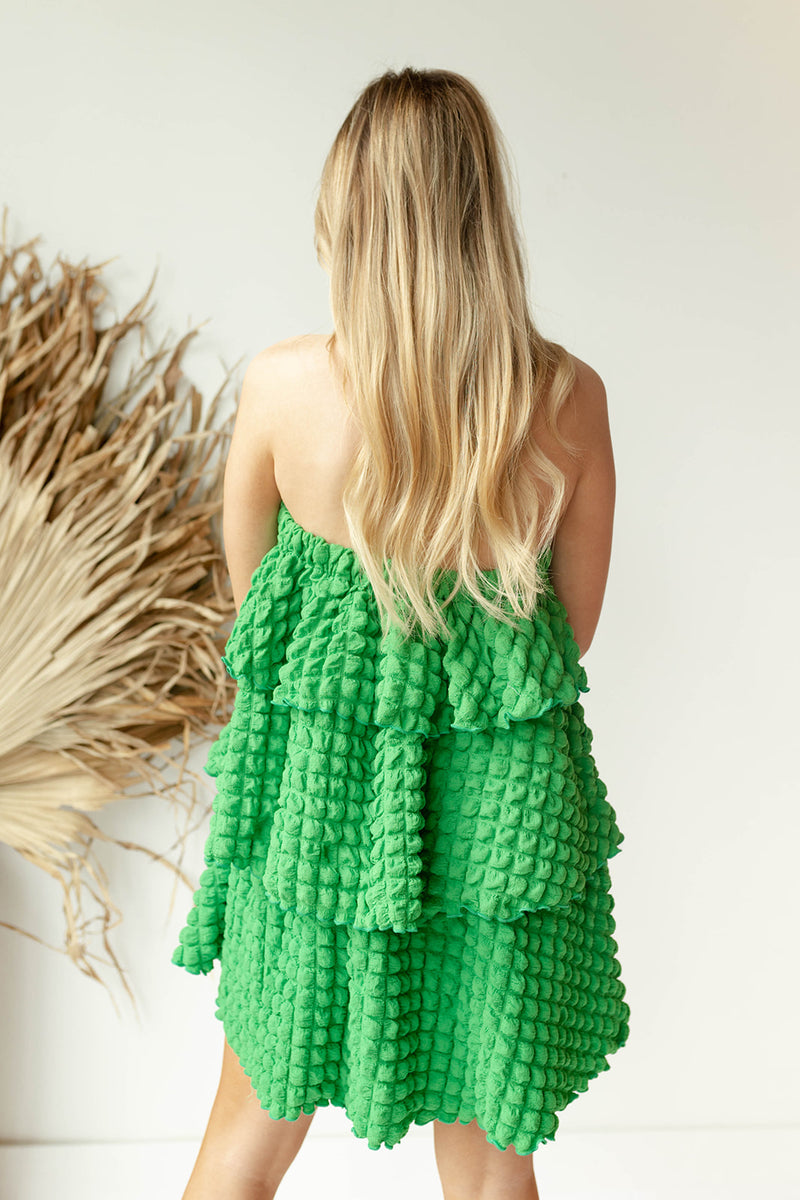 mode, bubble waffle dress