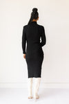 mode, scarlet midi turtleneck dress