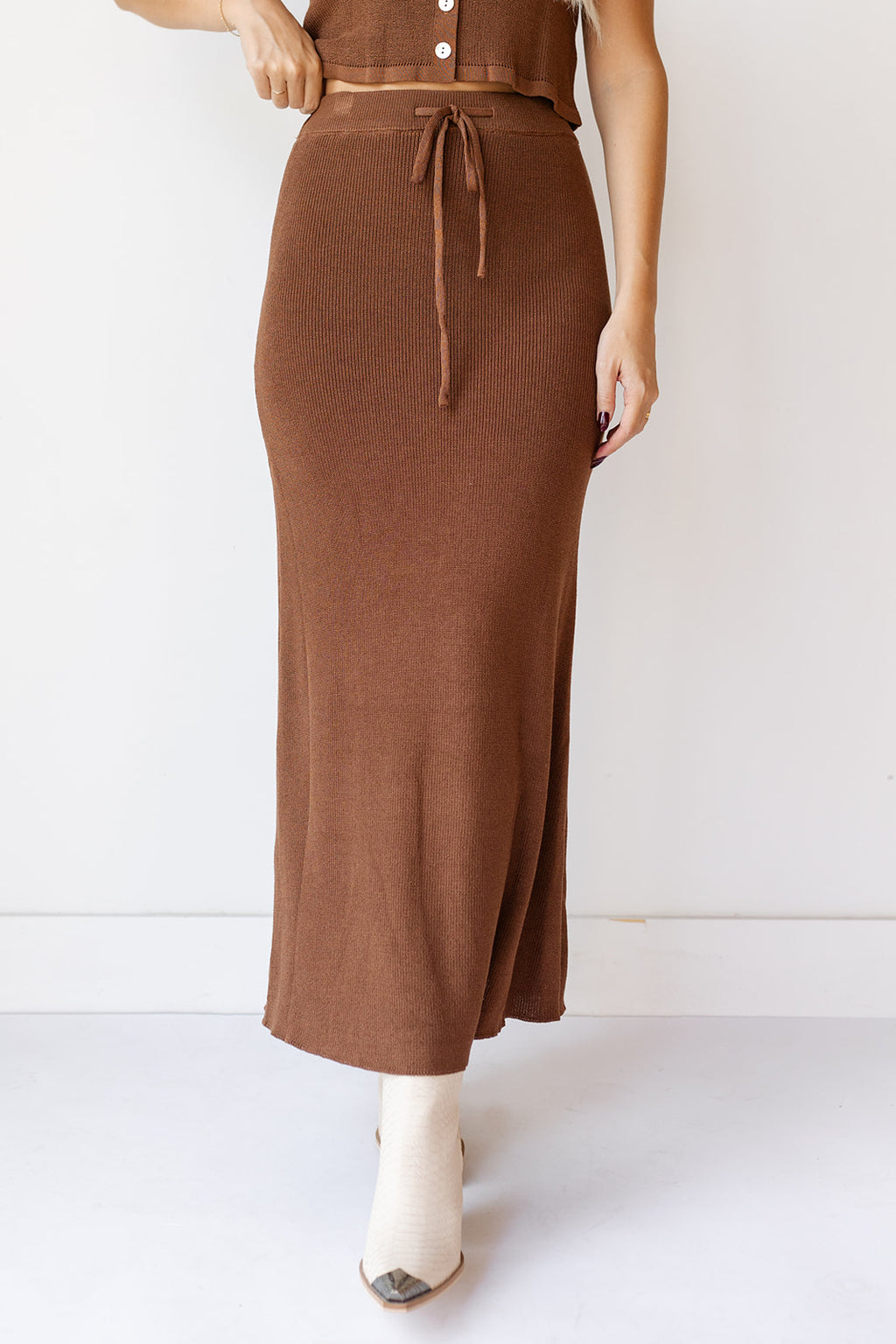 mode, arlette knitted maxi skirt