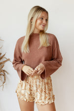 mode, romance floral ruffle shorts