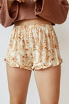 mode, romance floral ruffle shorts