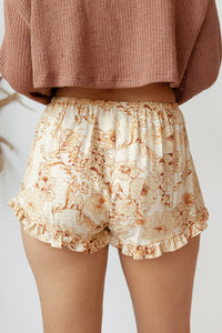 mode, romance floral ruffle shorts