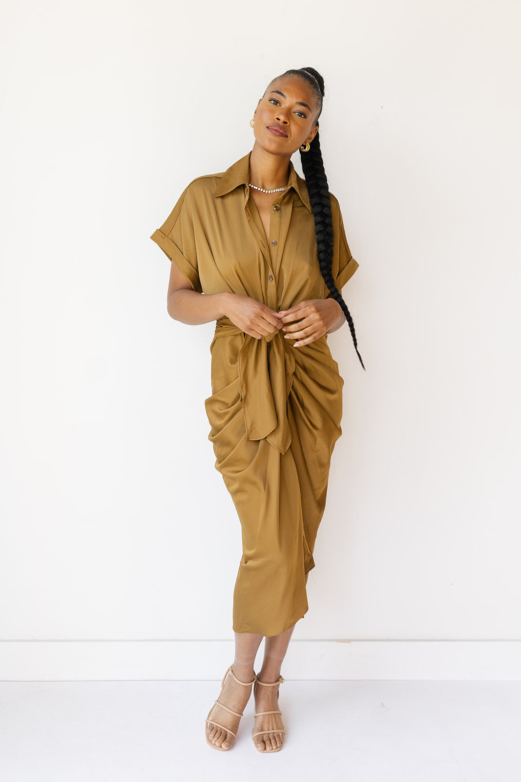 mode, rory midi tie dress