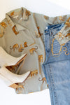mode, sassy satin cheetah top