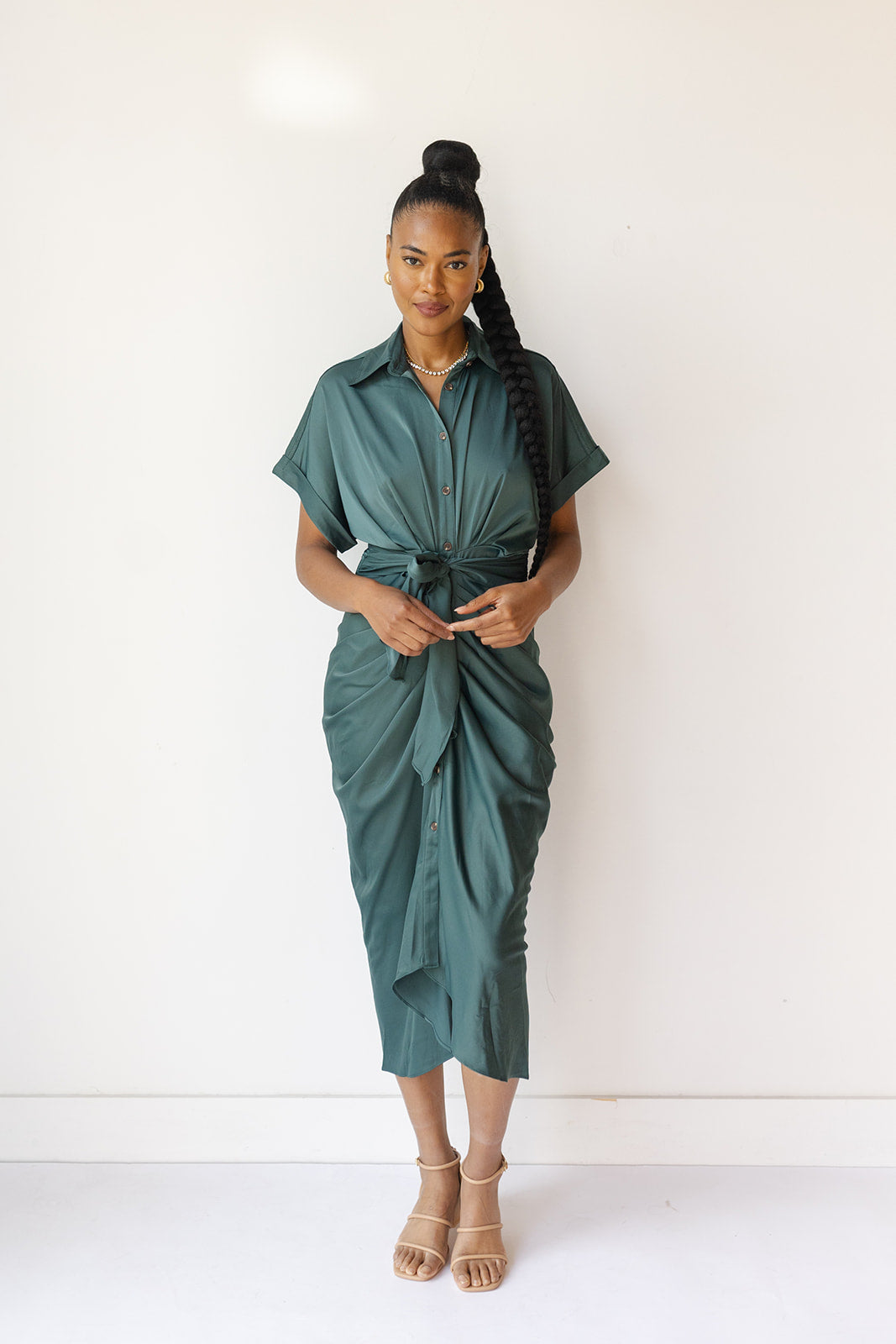 mode, rory midi tie dress