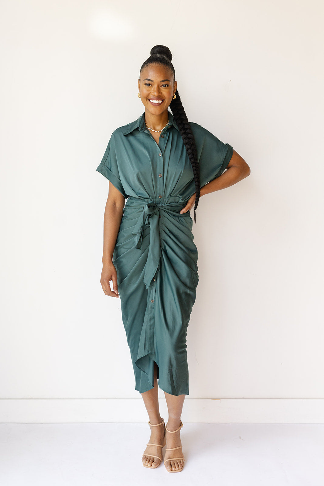 mode, rory midi tie dress