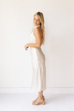 mode, holly halter cowl neck midi dress