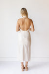 mode, holly halter cowl neck midi dress