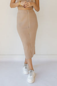 mode, livia zipper sweater skirt