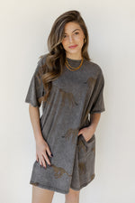 mode, cheetah t-shirt dress