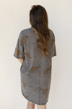 mode, cheetah t-shirt dress
