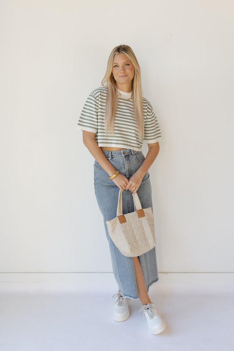 mode, sariah stripe knitted top