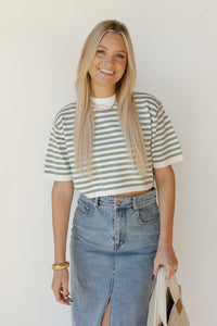 mode, sariah stripe knitted top