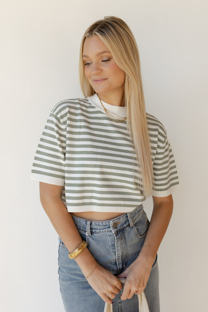 mode, sariah stripe knitted top