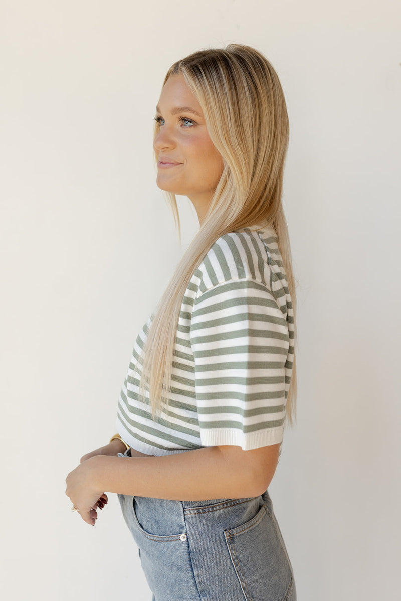 mode, sariah stripe knitted top