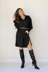 mode, sandi satin button down dress