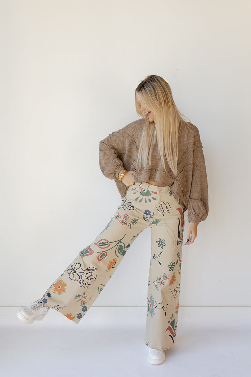 mode, ollie printed jeans