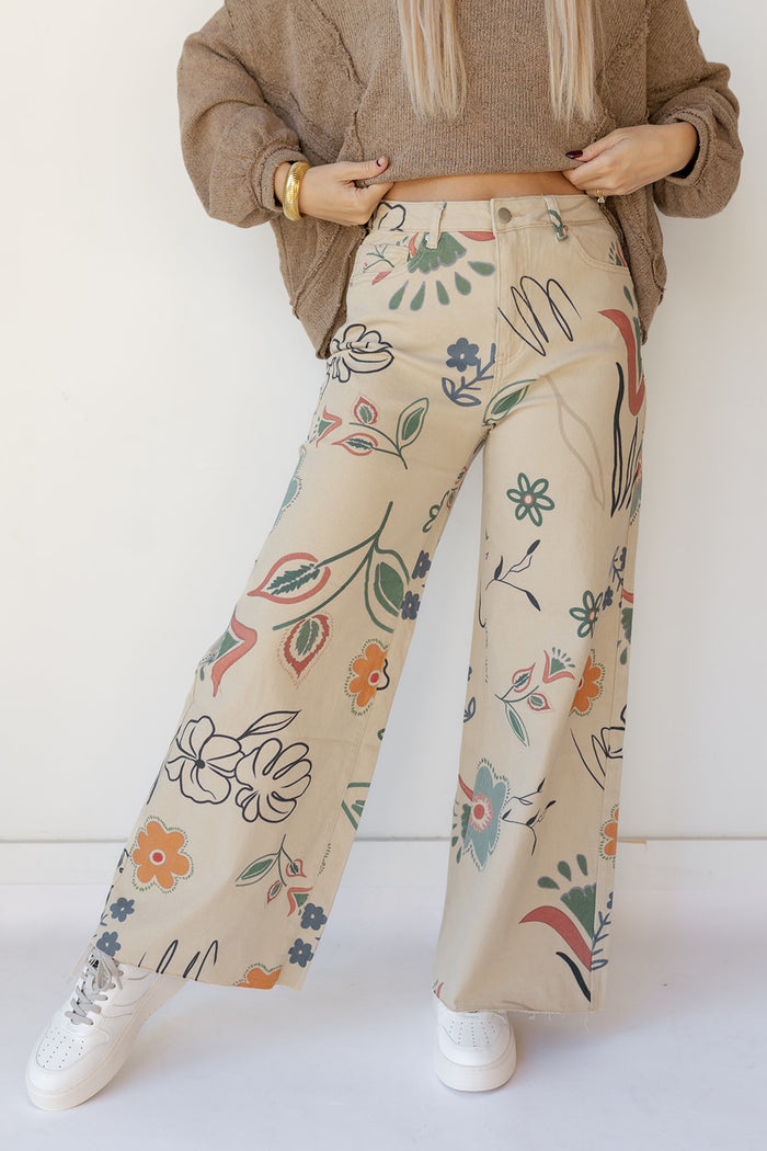 mode, ollie printed jeans