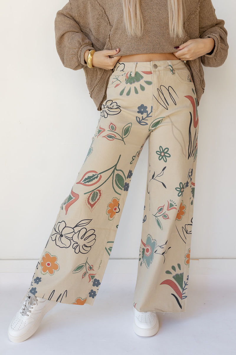 mode, ollie printed jeans