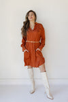 mode, sandi satin button down dress