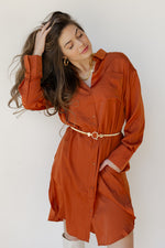 mode, sandi satin button down dress