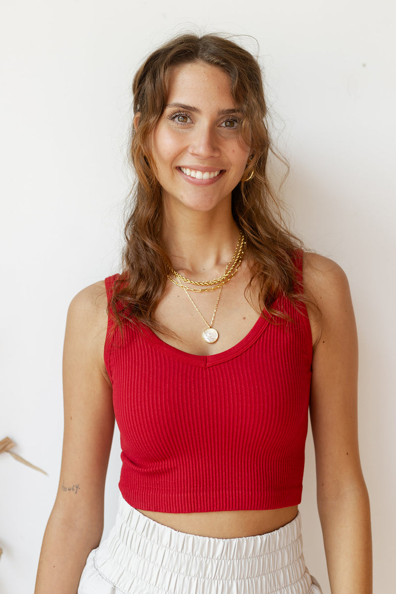 mode, lorelei ribbed crop tank