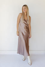 mode, soiree satin maxi dress