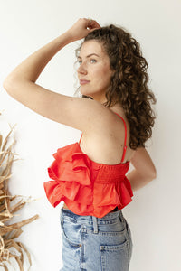 mode, jimena ruffle cami top