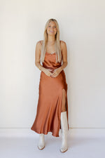 soiree satin maxi dress