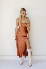 mode, soiree satin maxi dress