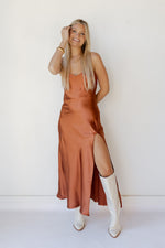 mode, soiree satin maxi dress