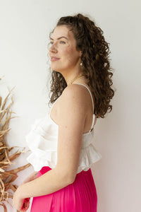 mode, jimena ruffle cami top