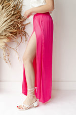 mode, limeade satin pants