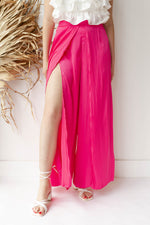 mode, limeade satin pants
