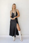 soiree satin maxi dress